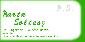 marta soltesz business card